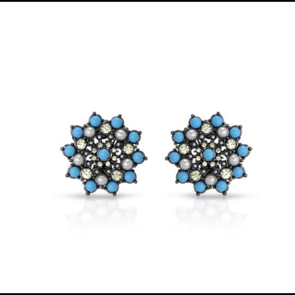 Earrings with Genuine Crystals, Pearls, and Gems